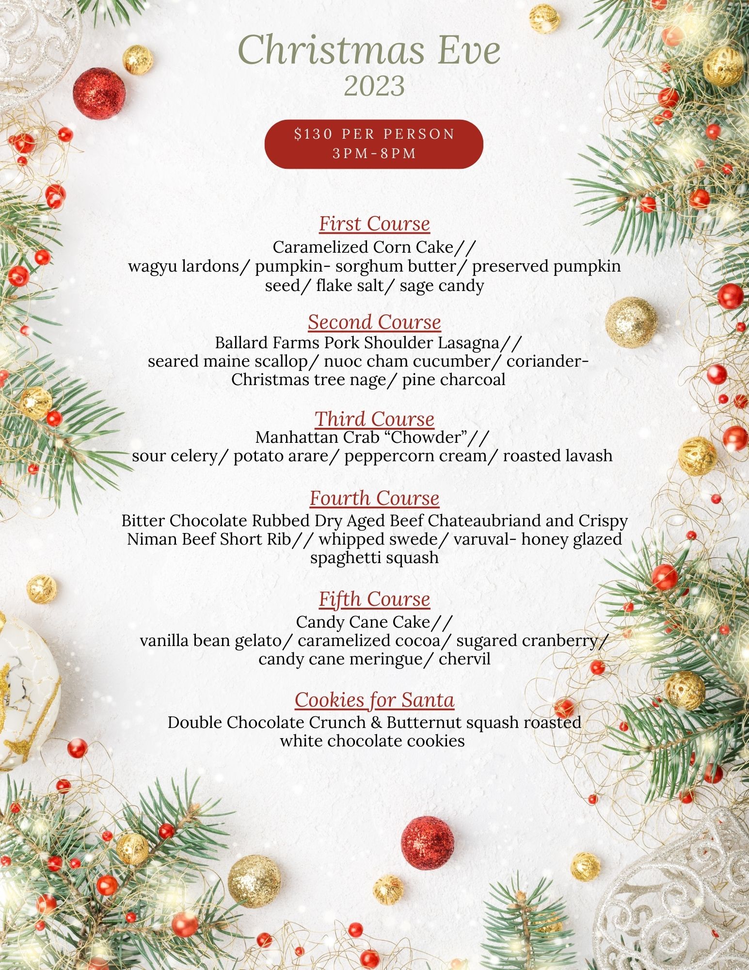 Holiday Menu – Francks Food